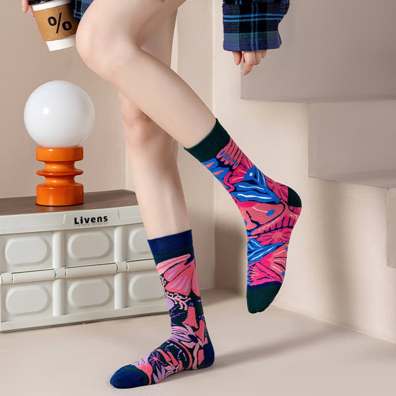 Retro Floral Sock - TheSockWave
