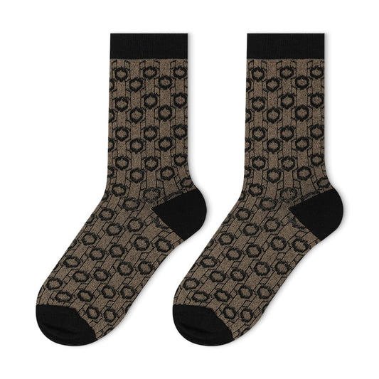 Black Circle Jacquard Sock - TheSockWave
