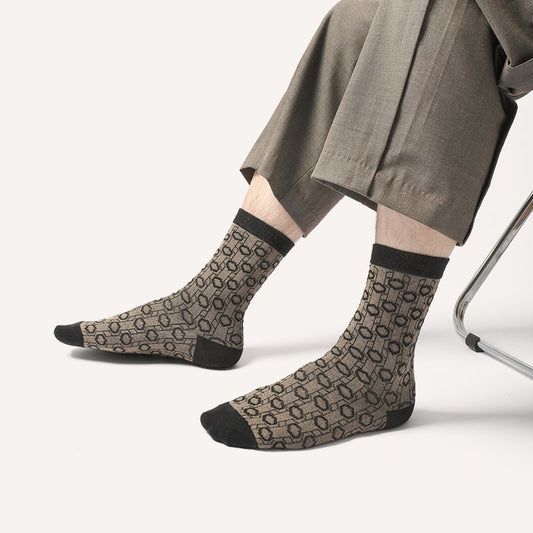 Black Circle Jacquard Sock - TheSockWave