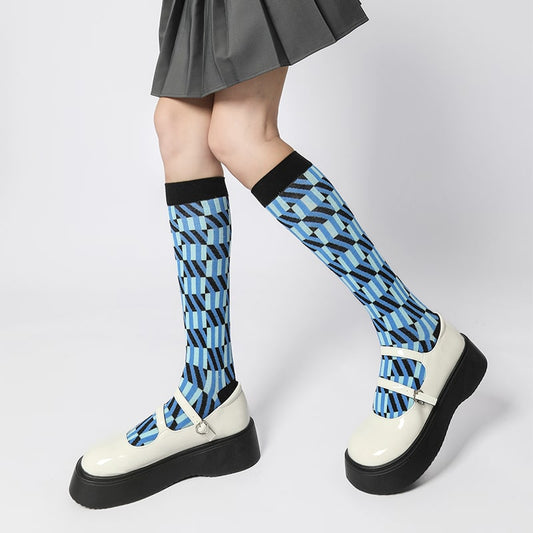 Blue Lace Illusion Sock - TheSockWave