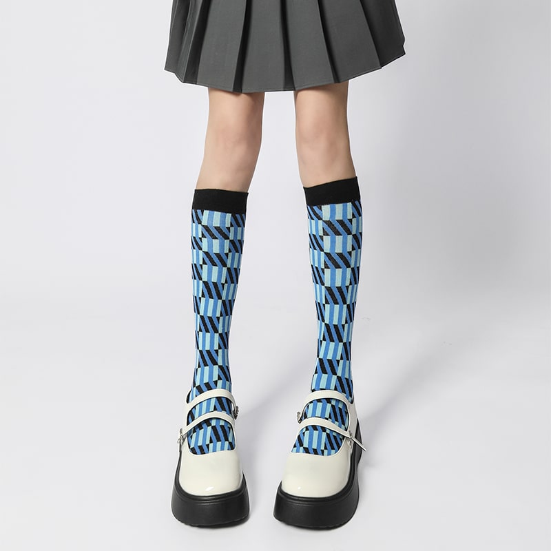 Blue Lace Illusion Sock - TheSockWave