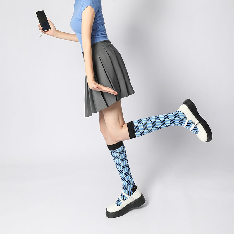 Blue Lace Illusion Sock - TheSockWave