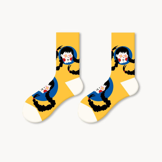 Blushing Petal-Eyed Girl Sock - TheSockWave