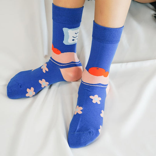 Cloudy Floral Sock - TheSockWave