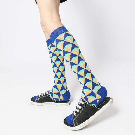 Blue & Yellow Triangle Sock - TheSockWave