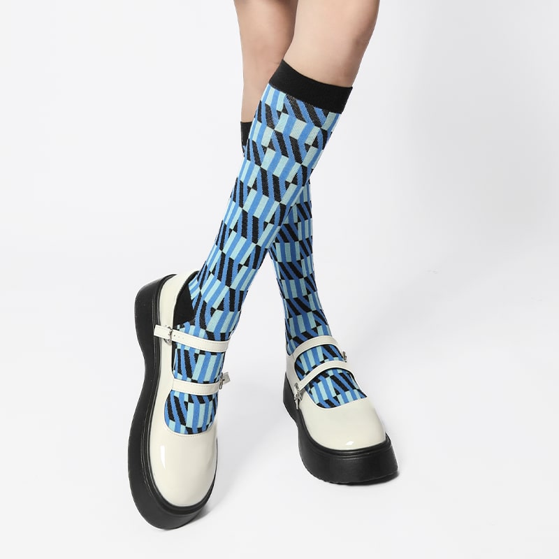 Blue Lace Illusion Sock - TheSockWave