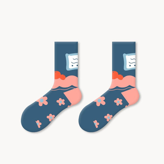 Cloudy Floral Sock - TheSockWave