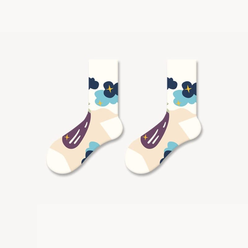 Eggplant Mood Crew Sock - TheSockWave