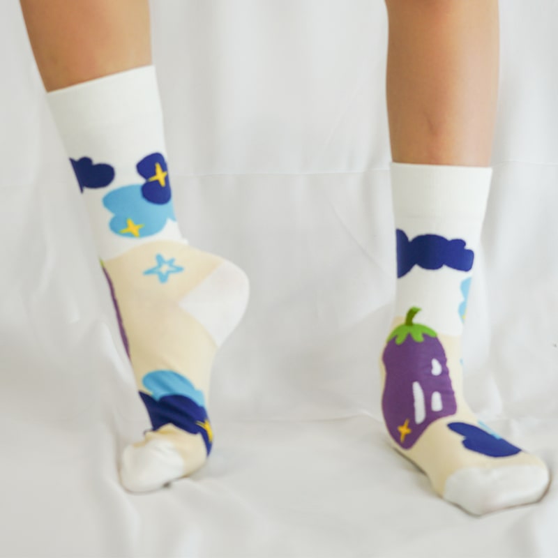 Eggplant Mood Crew Sock - TheSockWave