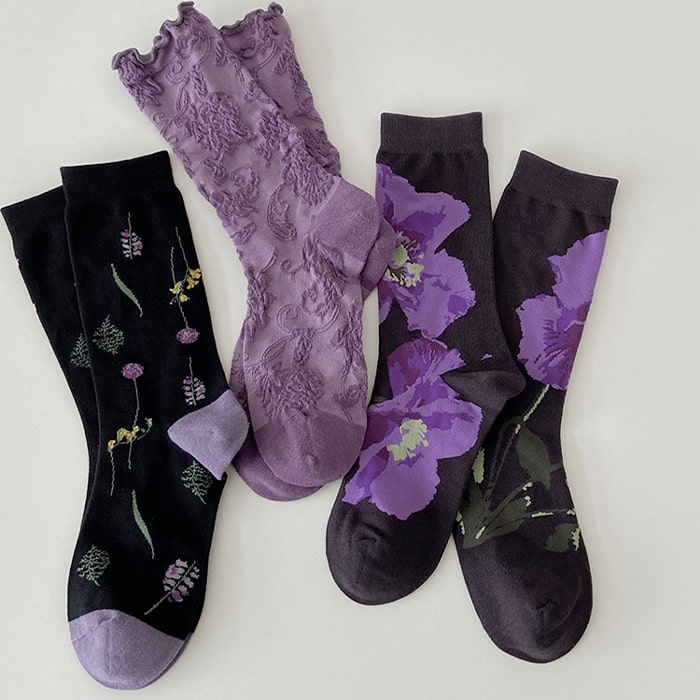 Moonlit Floral Socks Set - TheSockWave